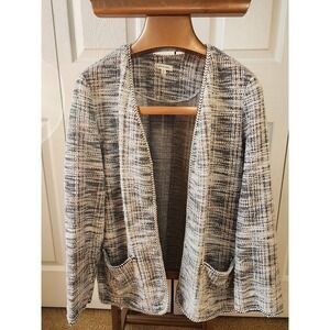Max Studio Cardigan Sweater Jacket Front Closure Long Sleeve Woven Pocket Sz XL